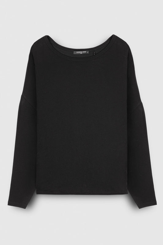 Achat Top oversize en maille tricot PALM VISCOSE  NOIR - School Rag